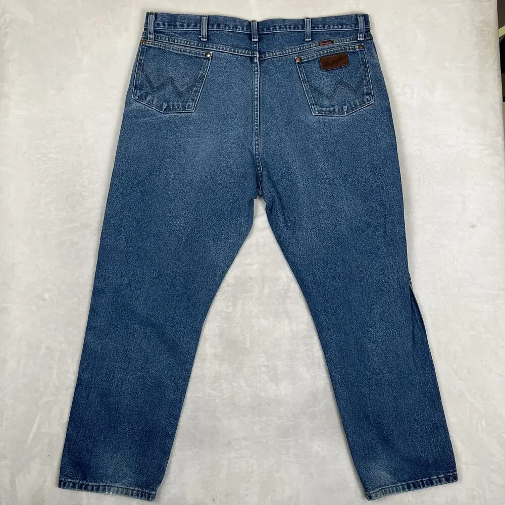 Wrangler Jeans Mens 42x32 Blue Regular Straight Denim Medium Wash 1031MWZDN